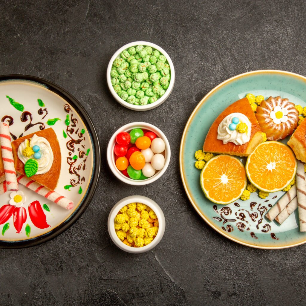 plate of healthy foods that promote wellness and help combat stress-related weight gain